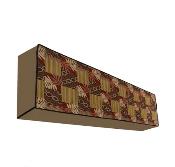  Brown  Color Printed PVC  2 TON AC Cover For Split - 2 Ton, Crater Brown, PVC, Pack of1, Rectangle